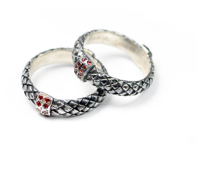 serpent skin silver ring