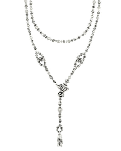 Silver Lariat Long Necklace